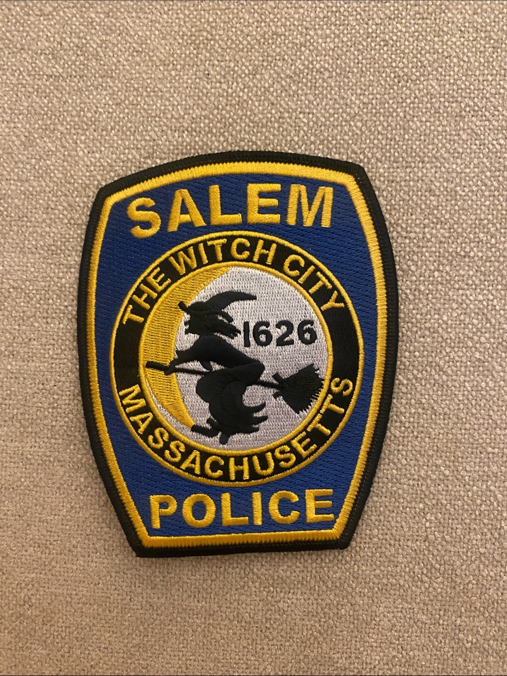 Salem Police Patch Embroidered Badge - Blue and Yellow